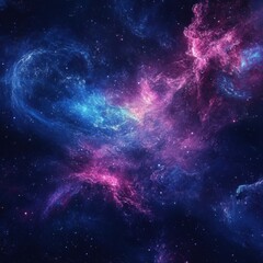 Wall Mural - galactic nebula swirling with vibrant colors in a vast cosmic landscape illuminated by distant stars