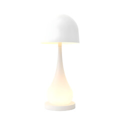 Poster - Modern Table Lamp, A Minimalist Lighting Design, Ideal For Home Decor. Straightforward View. Isolated On White. Simple. Elegant. Contemporary.