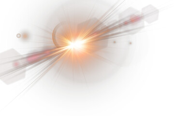 Wall Mural - Radiant flare overlays enhance photos with golden tone. Transparent lens burst spreads in smooth sunny ring. Glowing star sparkles softly on clean bright edges.
Yellow light effect 