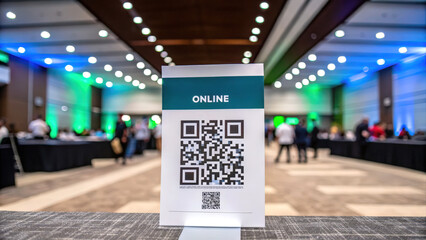 Poster - A sign displaying a QR code, labeled 