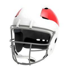 Aufkleber - Protective Rugby Helmet Rendering, A Sports Equipment, Offering Head Safety. The Helmet's Interior Is Padded For Comfort And Impact Absorption. Shown In A Clean, Straightforward View. Isolated On A