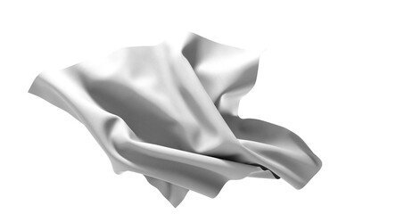 Leinwandbilder - Close-up image of a white fabric, showcasing its texture and flowing drapes. The folds and curves of the material create a mesmerizing abstract pattern