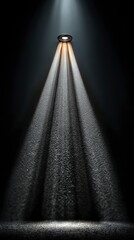 Poster - Bright spotlight illuminating a dark space with a dramatic beam of light.