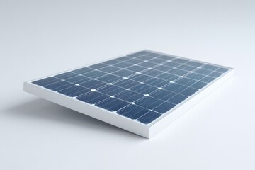 Poster - minimalistic depiction of solar panel in pristine condition isolated on white background with ample copy space highlighting