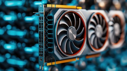 Poster - GPU Temperature Concept, Futuristic Concept of a High-Tech GPU Encased in Innovative Design with Advanced Cooling System