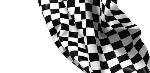 Poster - The checkered flag waves signifying victory and the thrill of the finish line