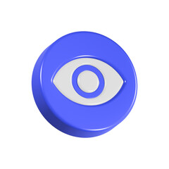 Aufkleber - eye view icon 3d rendering realistic button