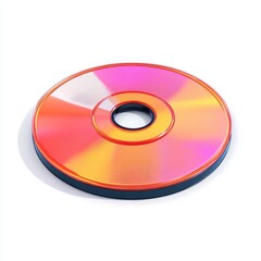 Fototapete - Vibrant holographic compact disc against a plain background.