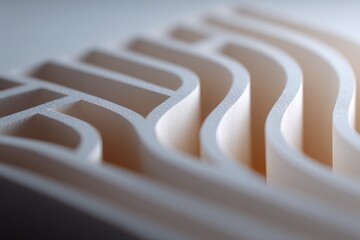 Poster - image of minimalistic maze pattern on clean background