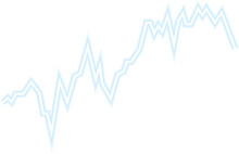 Graph with a step curve combining angular movement and upward progression in financial data.