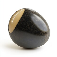 Poster - abstract, egg-shaped sculpture with a contrasting interior.