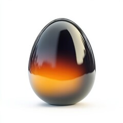 Poster - Polished egg, ombre colors of dark brown and amber.