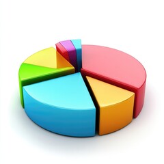 Poster - Multi-colored pie chart illustrating proportional data segments.