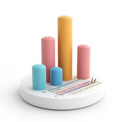 Poster - Colorful bar graph showcasing rising and falling data trends.