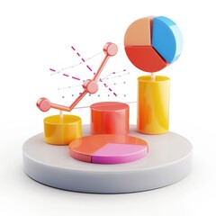 Poster - Colorful graphic representation of data analysis and growth.