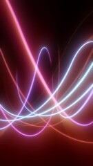Aufkleber - colorful neon light trails forming abstract curves over a dark backdrop with warm glow