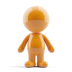 Poster - Orange glossy icon figure stands against a white background.