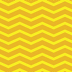 Poster - Zigzag fever dream yellow meets fiery stripes in a chaotic dance