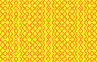 Poster - Abstract Aztec woven textile with vibrant yellow and orange geometric patterns