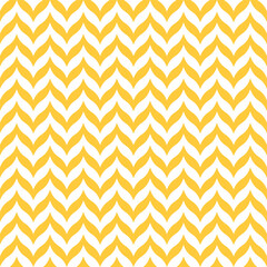 Poster - Golden chevron wave pattern on white repeating