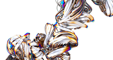 Poster - Chromatic Extravaganza: A Dazzling 3D Display of Colors