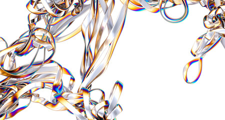 Poster - Chromatic Extravaganza: A Dazzling 3D Display of Colors