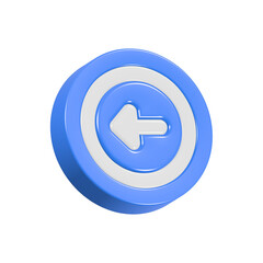 Fototapete - left arrow 3d button icon rendering