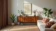 © Charming Studio - Cozy Living Room with Modern Furniture, Plants, and Natural Light for a Stylish Interior Design