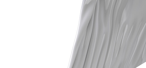 Aufkleber - A white fabric drapes gracefully, creating a smooth and abstract texture. The folds and waves of the material are highlighted by soft shadows, creating a sense of movement and depth.