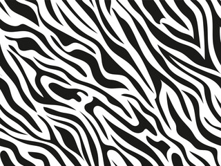 Poster - Zebra stripe symphony An abstract pattern of dynamic black  white lines
