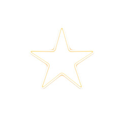 Poster - Glowing Star Light Illustration, Bright Geometric Shape, Neon Sign Design Element, Abstract Decoration. Simple Five Pointed Star, Clean White Backdrop, Illuminated Graphic. Symbol, Vibrant, Single