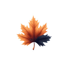 Poster - Closeup of a vibrant warm toned maple leaf set against a simple neutral background for a striking contrast and focus on the natural beauty of the foliage