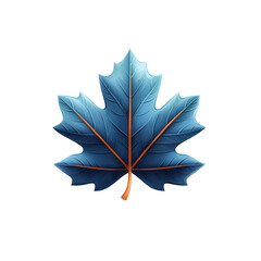 Poster - A vibrant and minimalist rendering of a maple leaf in a striking gradient of blue and orange hues symbolizing the beauty of autumn foliage