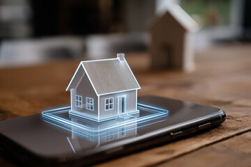 Aufkleber - A house is displayed on a phone screen
