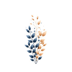 Poster - Delicate and graceful autumn leaves arranged on a simple minimalist branch creating a serene and sophisticated natural composition