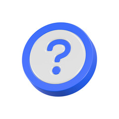Fototapete - question mark icon 3d rendering realistic button
