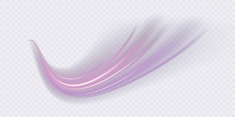 Poster - Abstract neon rays of light on a transparent background in PNG format. Purple speeds on the expressway. Vector illustration for perfect effect with sparkles