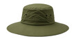 © The PNG Store - A close up studio shot of a green boonie hat with a wide brim and ventilation holes on a black background