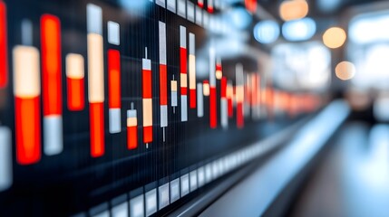Poster - Dynamic stock market graphs displaying sudden peaks in financial data analysis