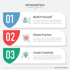 Fototapete - Timeline Creator infographic template. 3 Step timeline journey, calendar Flat simple infographics design template. presentation graph. Business concept with 3 options, vector illustration.	
