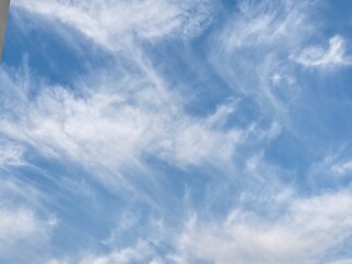 cloudy sky, ornamental clouds, blue sky with light of sunshine having small and large clouds, blue s