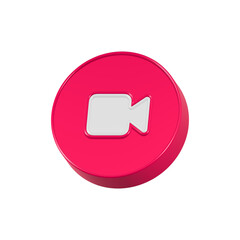 Poster - record video button 3d rendering