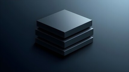 Poster - Dynamic flat design of stacked drawers in modern minimalist environment