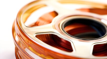 Poster - Close-up of film reel studio setting high-detail photography minimalist style