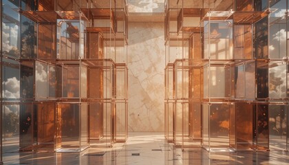 Poster - Dynamic architectural installation modern art gallery visual art contemporary space indoor environment innovative design concepts