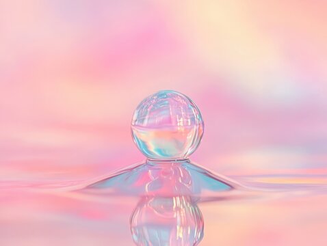 Radiant haze enhances pastel drop spin, textured background