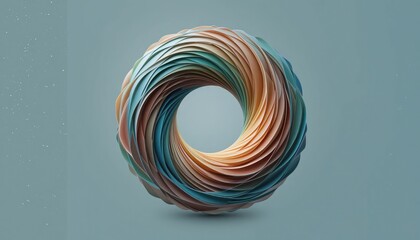 Poster - Dynamic colorful circular paper sculpture creative studio art installation contemporary design aerial view abstract aesthetic