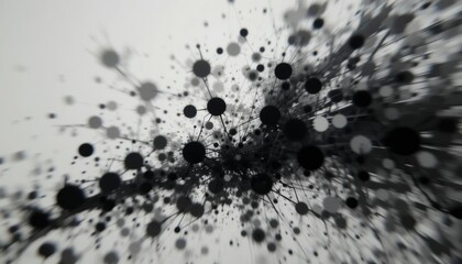 Poster - Dynamic black and white abstract design digital artwork contemporary environment artistic perspective visual innovation