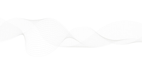 Poster - Abstract grey, white smooth element swoosh speed wave modern stream transparent background. Abstract wave line for banner, template, wallpaper background with wave design. Vector illustration	