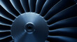 © abu - Close Up of a Jet Engine Turbine in Blue Tones Showcasing Advanced Aviation Technology and Mechanical Design